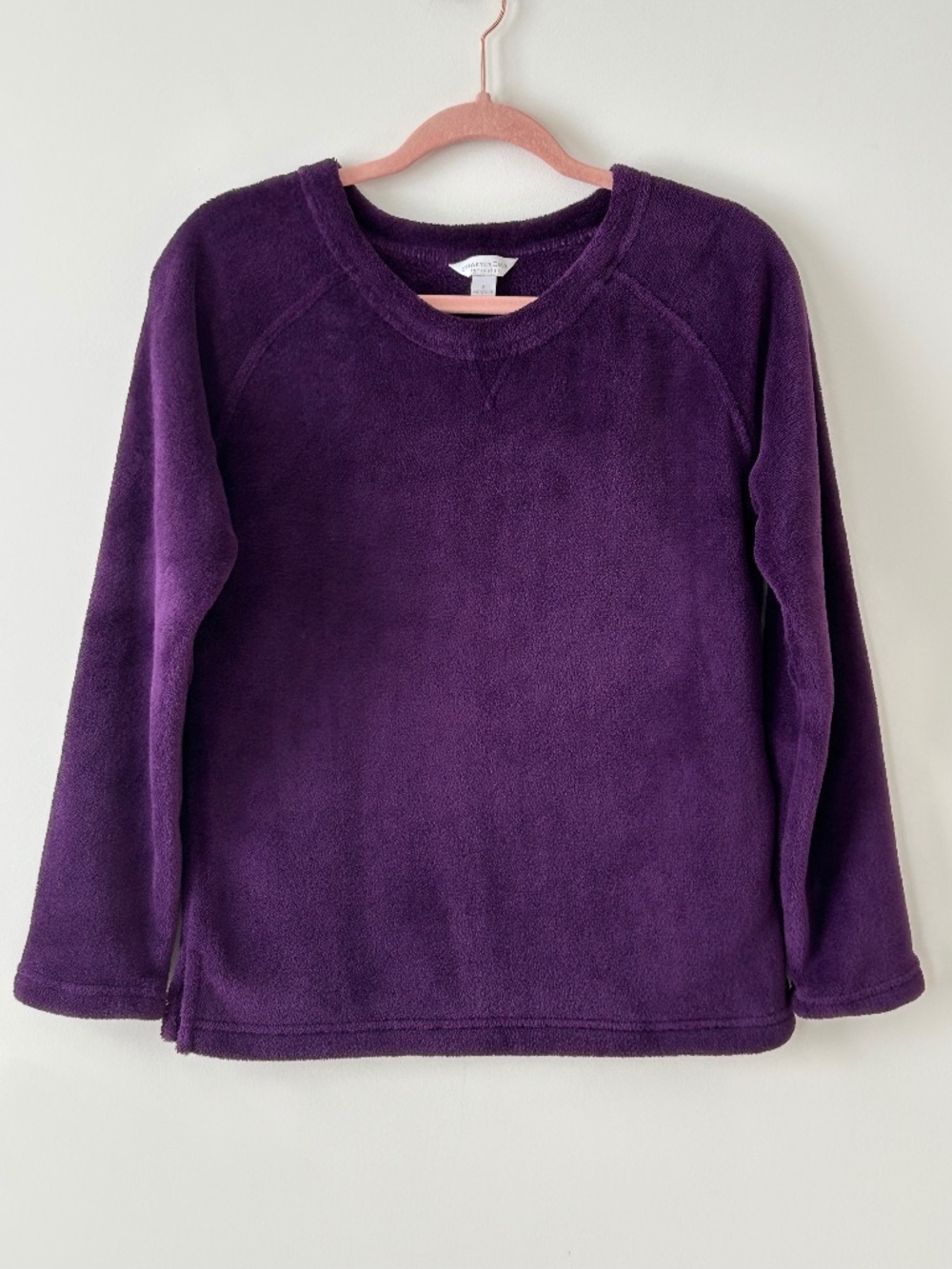 Charter Club Purple Plush Fleece Pajama Lounge Top